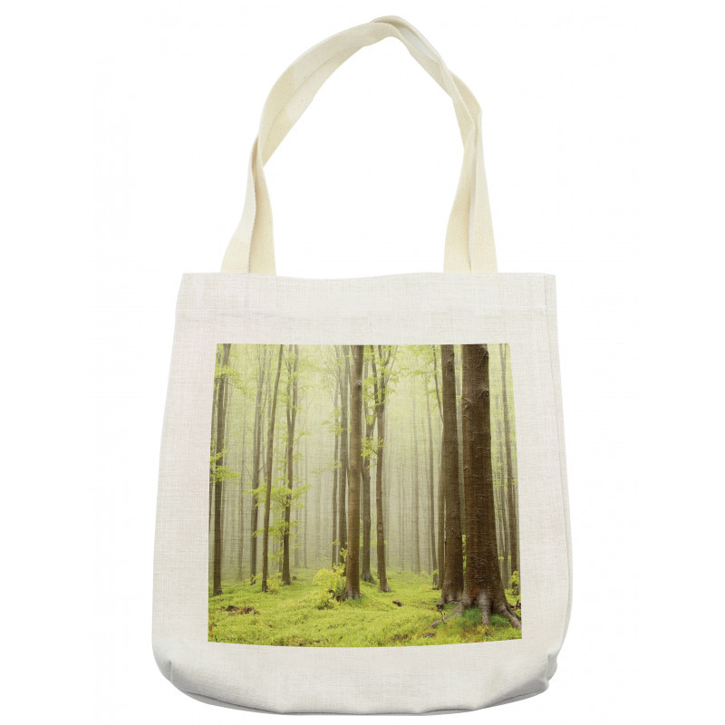 Misty Beech Forest Photo Tote Bag