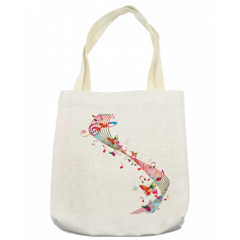 Colorful Notes Butterfly Tote Bag