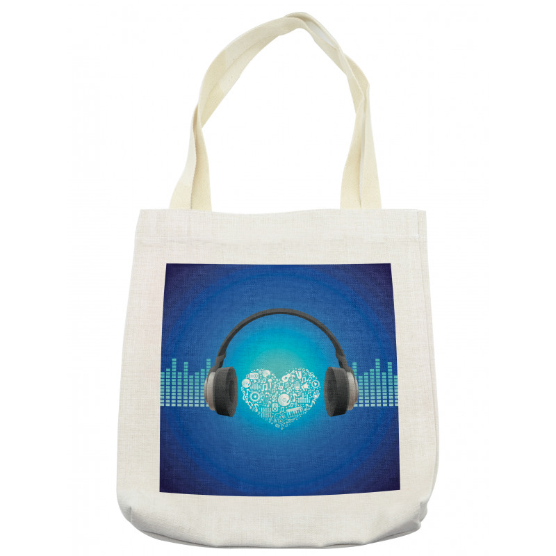 Heart Earphones Tote Bag