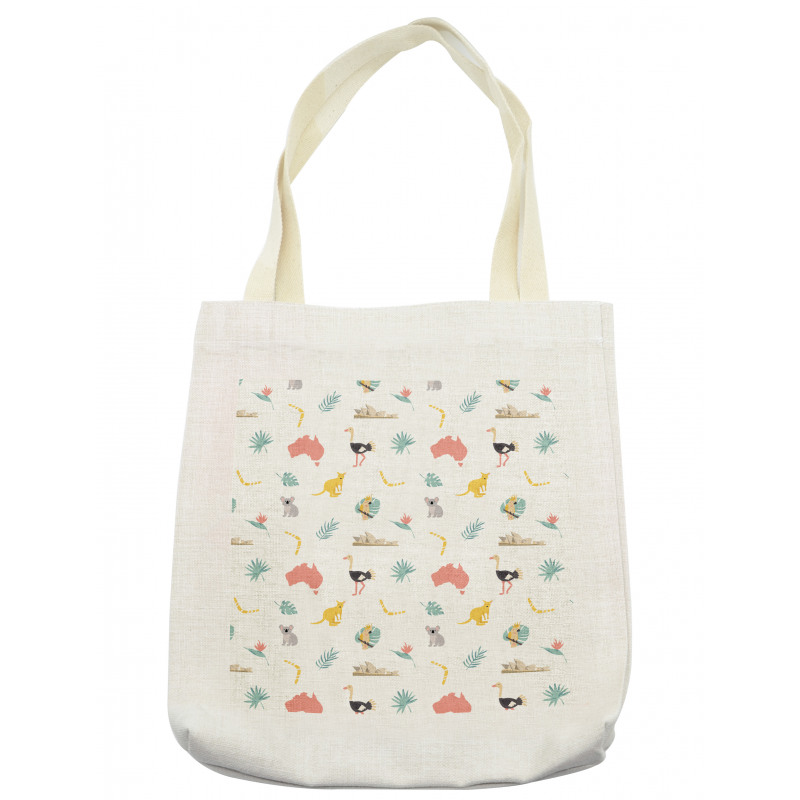 Animals Map and Foliage Tote Bag