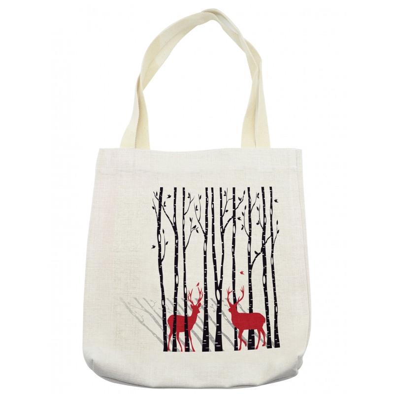 Deer Tree Forest Bird Tote Bag