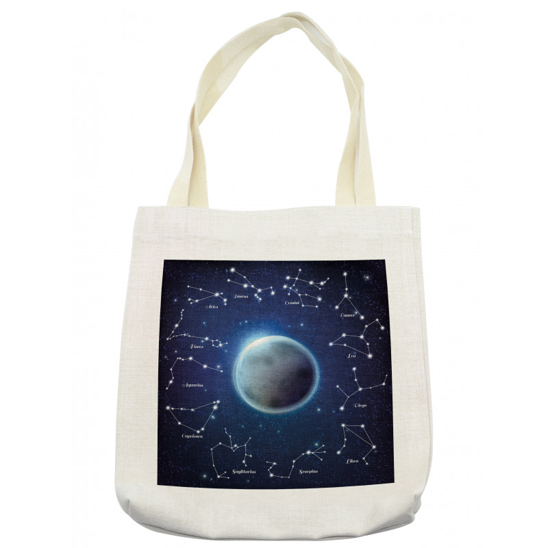 Zodiac Signs Around Moon Tote Bag