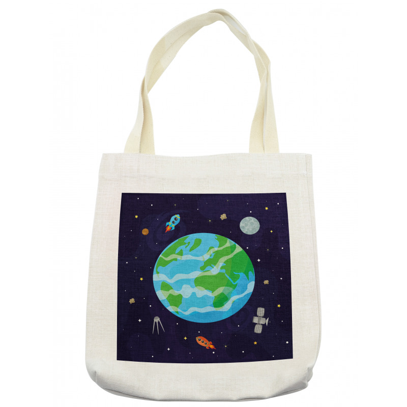 Celestial Cartoon Earth Tote Bag