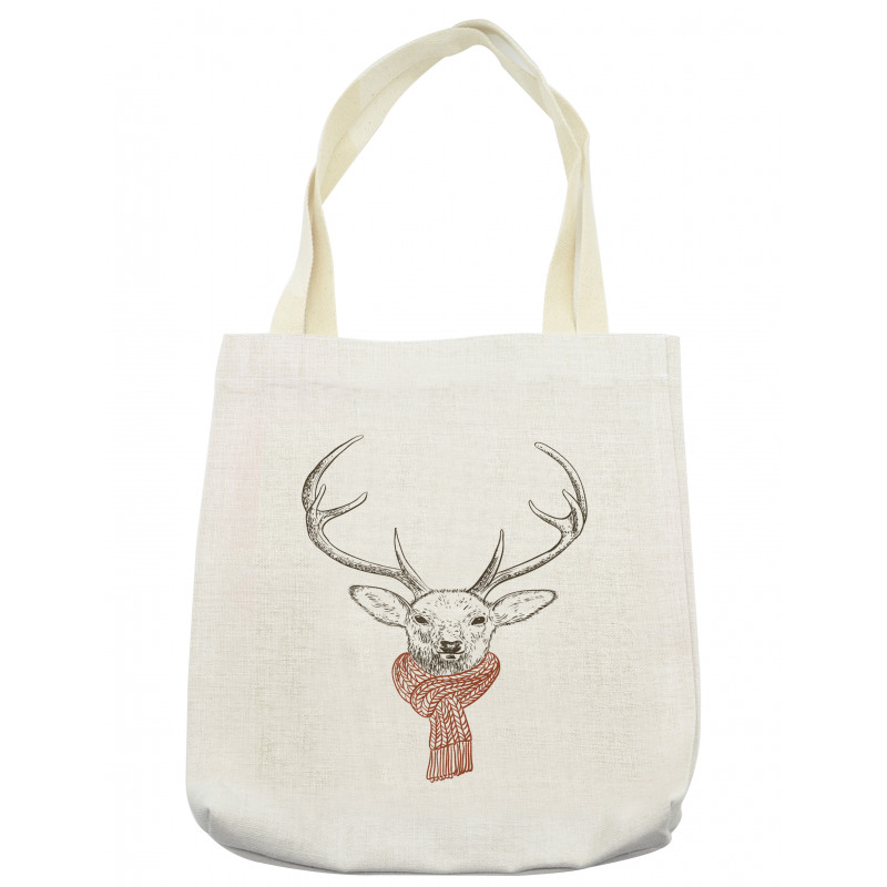 Deer with Scarf Winter Tote Bag