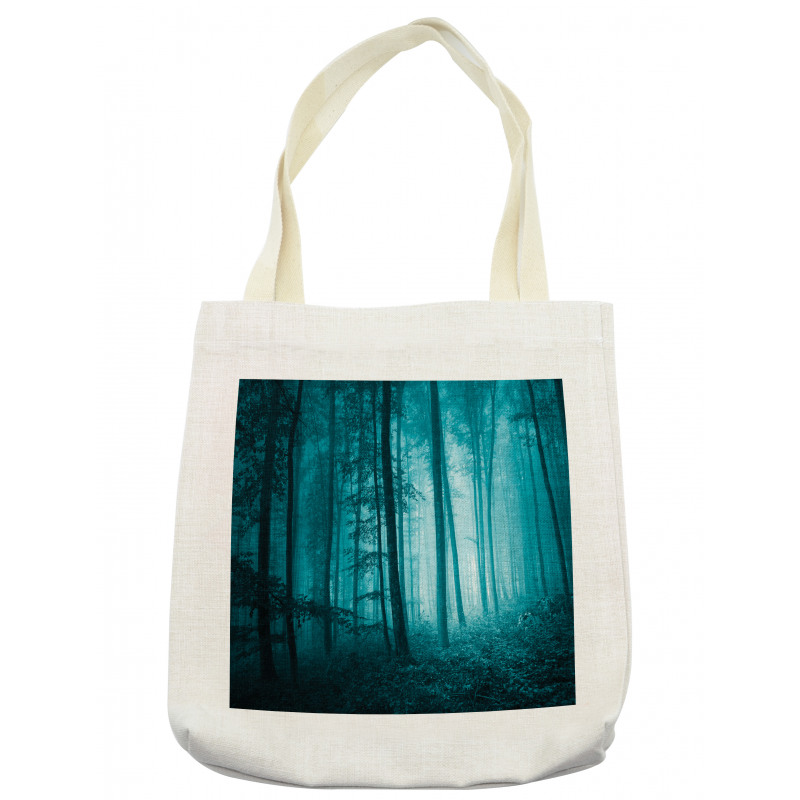 Foggy Dark Country Forest Tote Bag