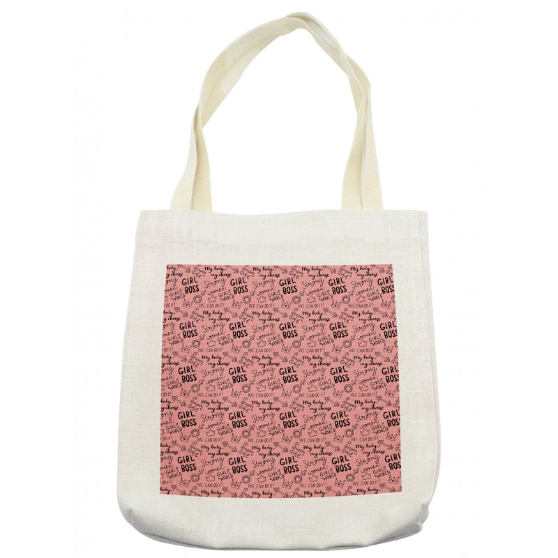 Feminism Themed Wording Tote Bag