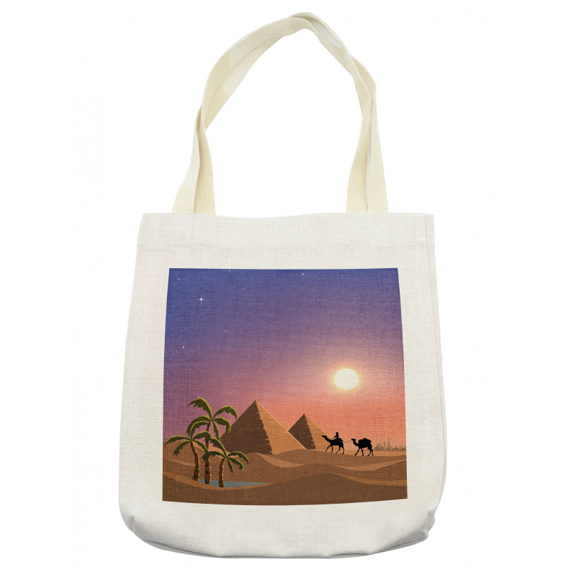 Caravan Camels Desert Scene Tote Bag