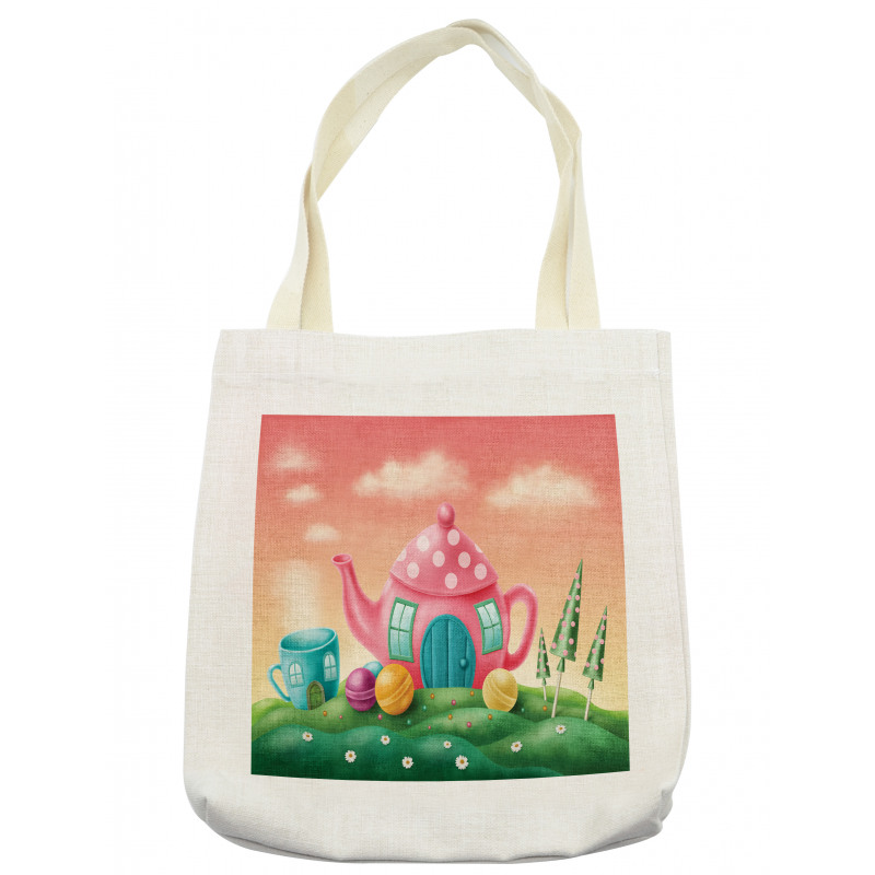 Teapot and Teacup House Tote Bag