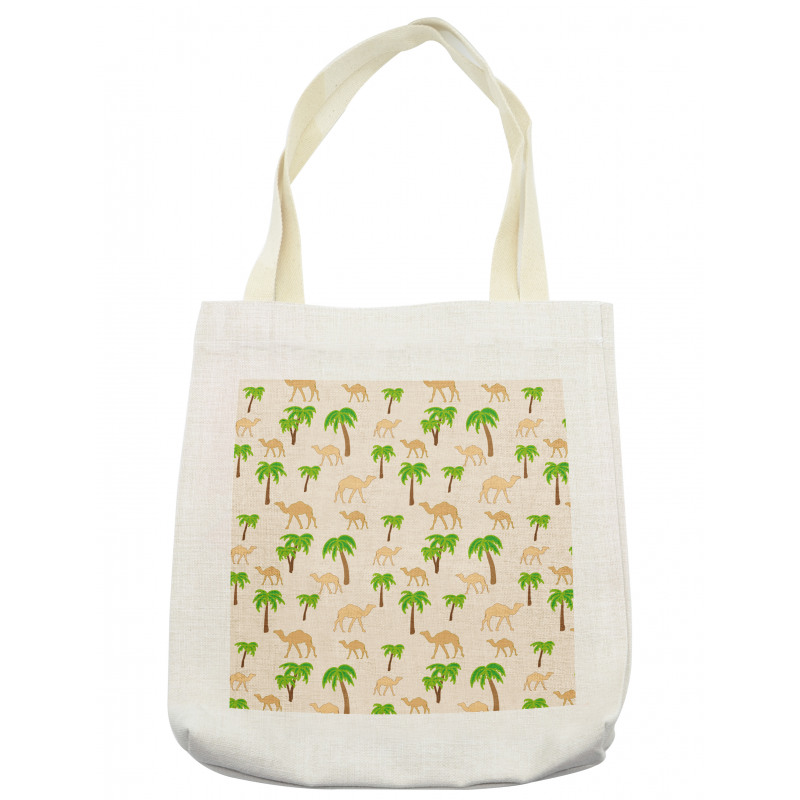 Repeating Camels and Palms Tote Bag