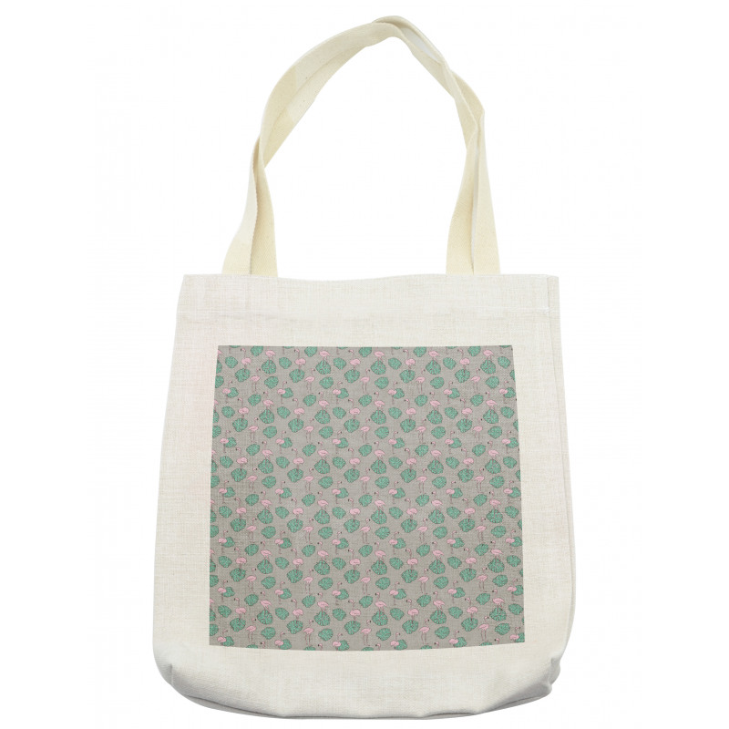 Flamingo and Leaves Tote Bag