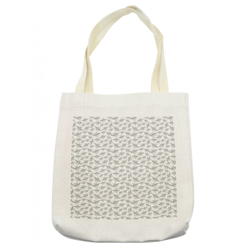 Repeating Uncolored Flies Tote Bag