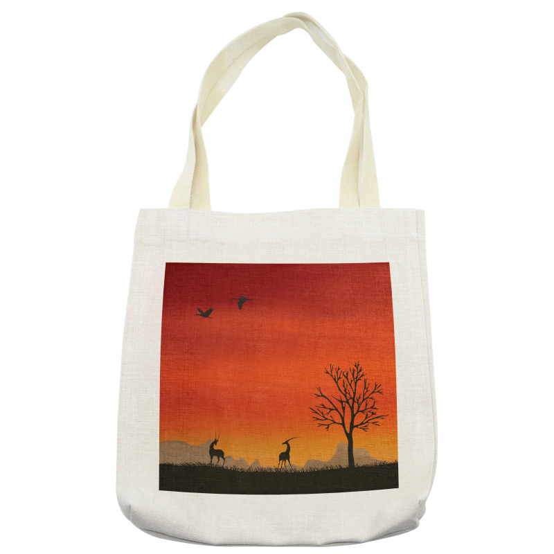 Tree and Animals Landscape Tote Bag