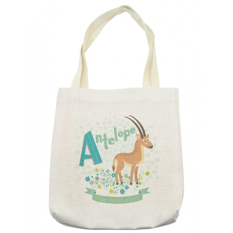 Zoo Alphabet Floral Animal Tote Bag