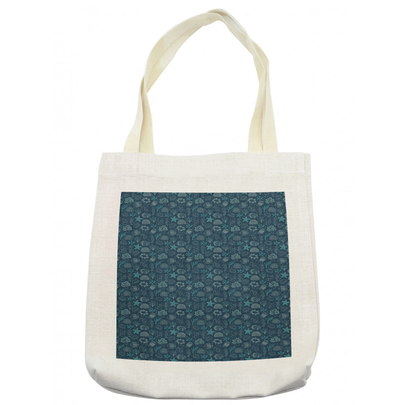 Marine Themed Monochrome Tote Bag