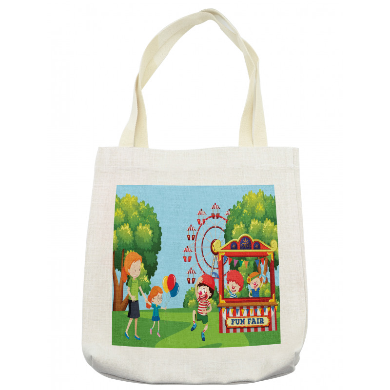 Cheerful Children at Fun Fair Tote Bag