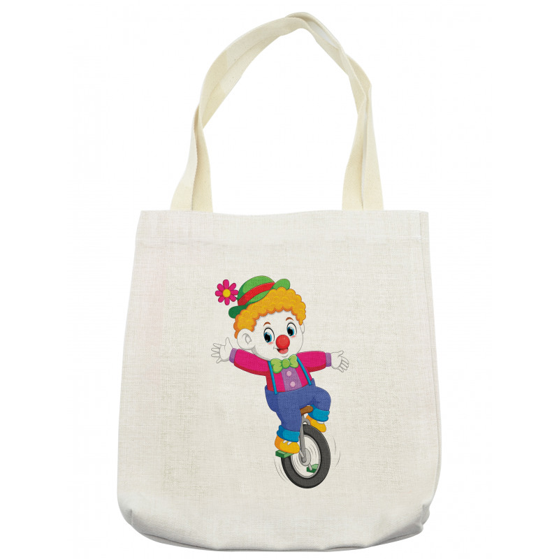 Circus Humorous Boy on Wheel Tote Bag