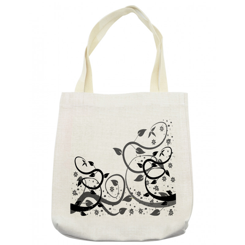 Grey Tones Abstract Leaves Tote Bag