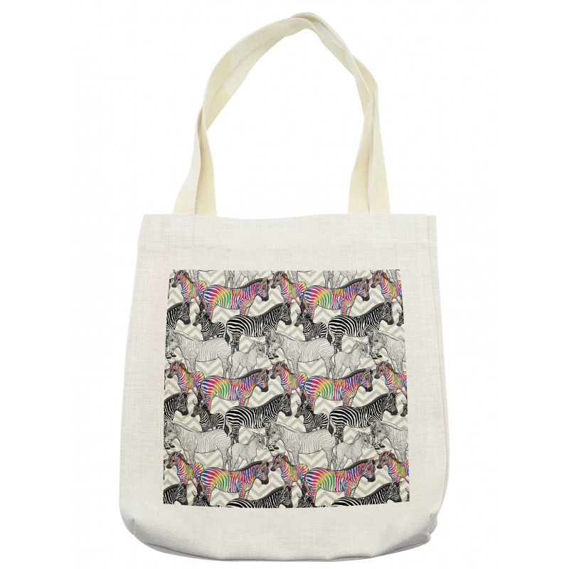 Funky Animal Chevrons Tote Bag