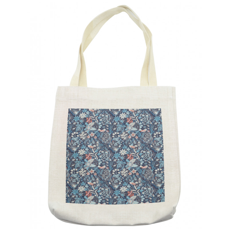 Oriental Petals on Stripes Tote Bag