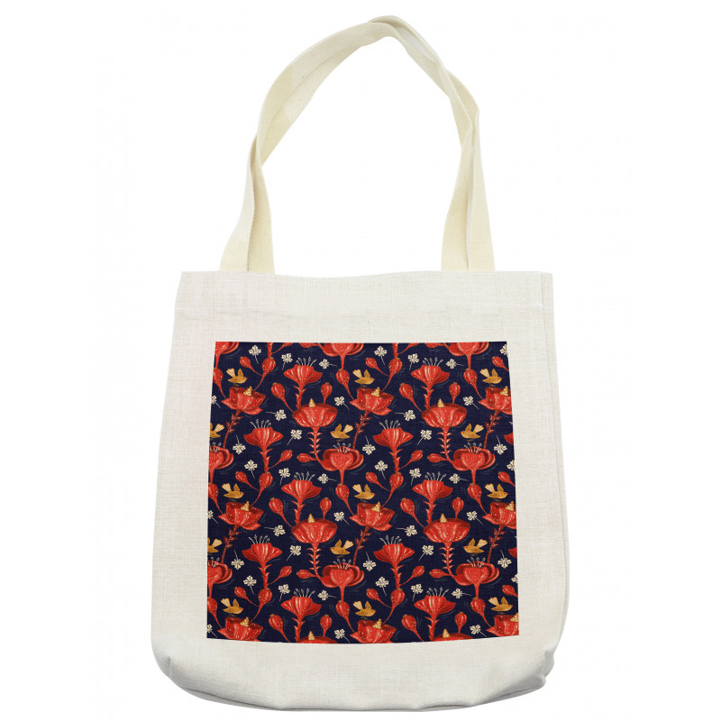 Blooming Flowers and Birds Tote Bag