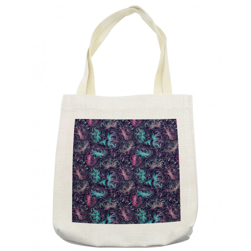 Floral Outline Drawings Tote Bag