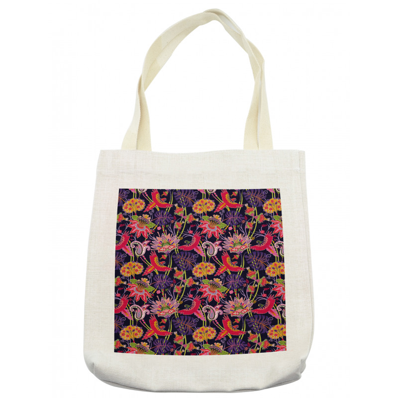 Floral Jungle Illustration Tote Bag