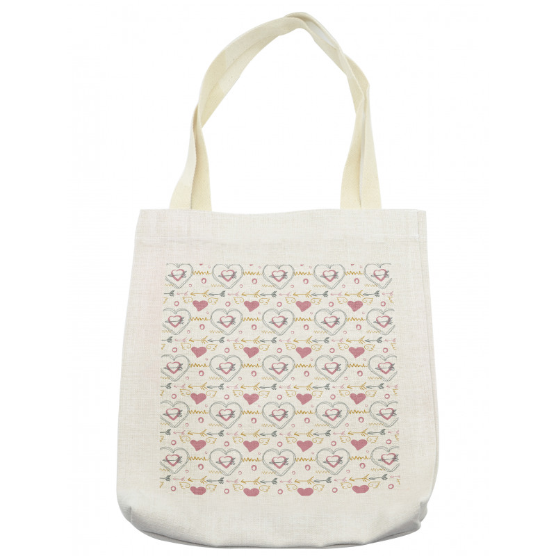 Hearts with Wings Zigzags Tote Bag