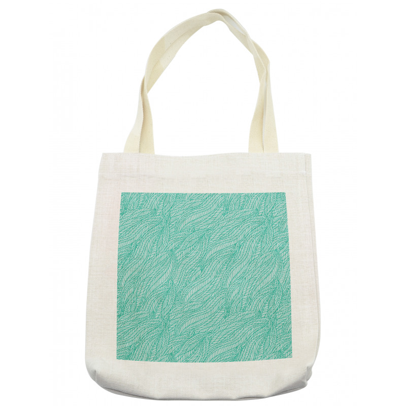 Abstract Doodle Leaves Tote Bag