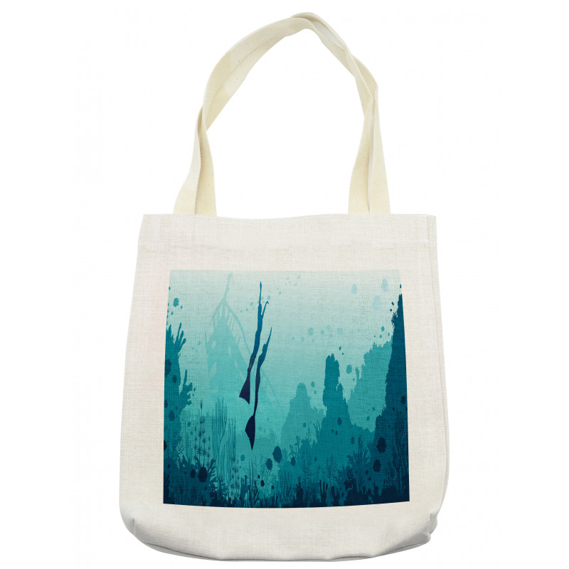 Freedivers and Coral Reef Tote Bag