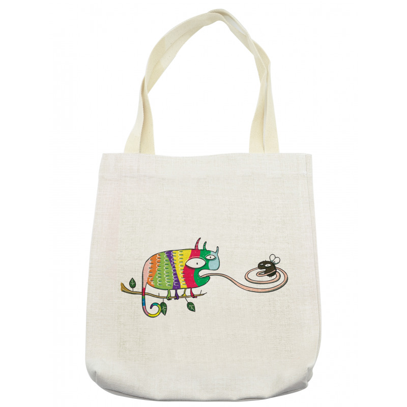 Chameleon on Branch Tote Bag