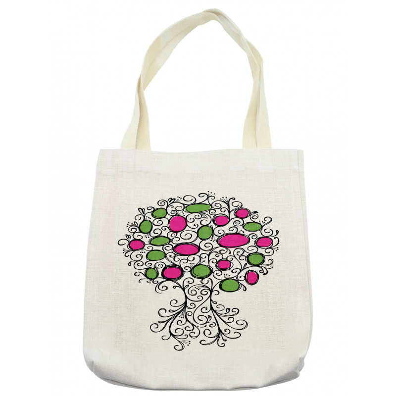 Pink Green Spring Tree Tote Bag