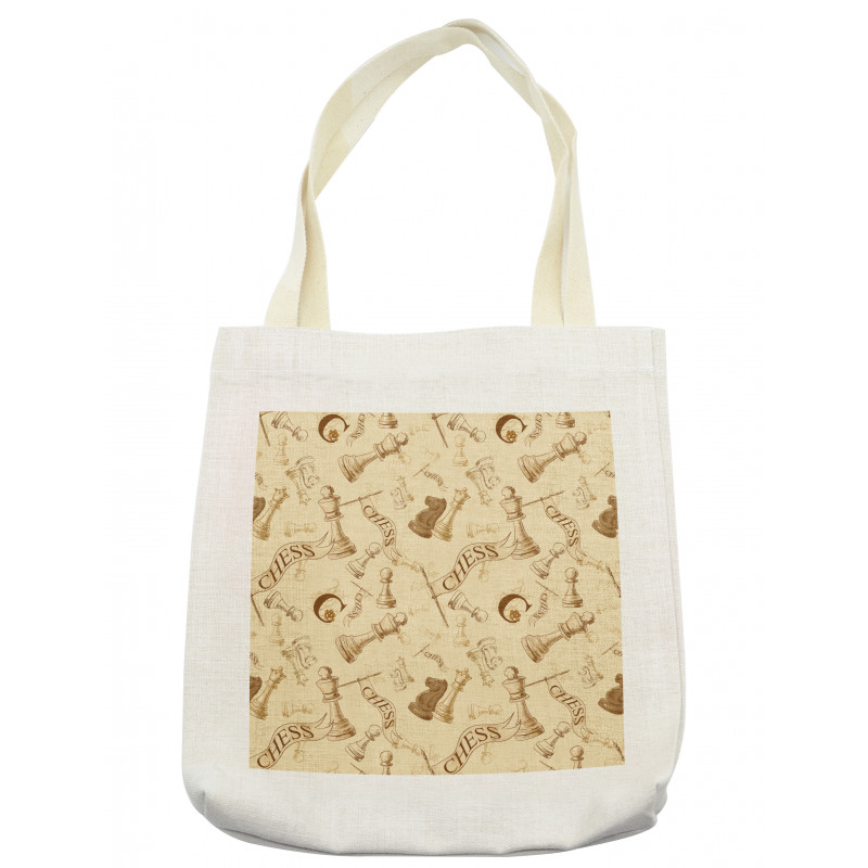 Retro Chess Game Pieces Tote Bag