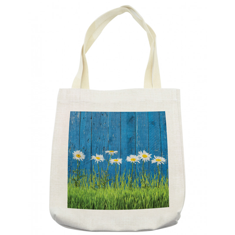 Spring Grass and Daisy Tote Bag