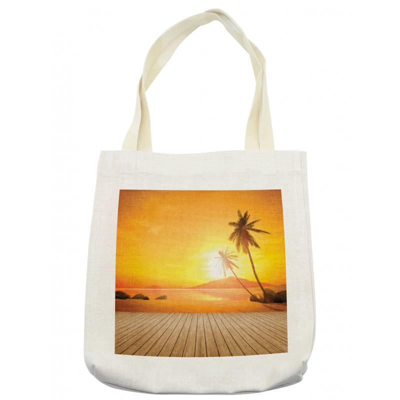 Wooden Deck Sunset Tote Bag