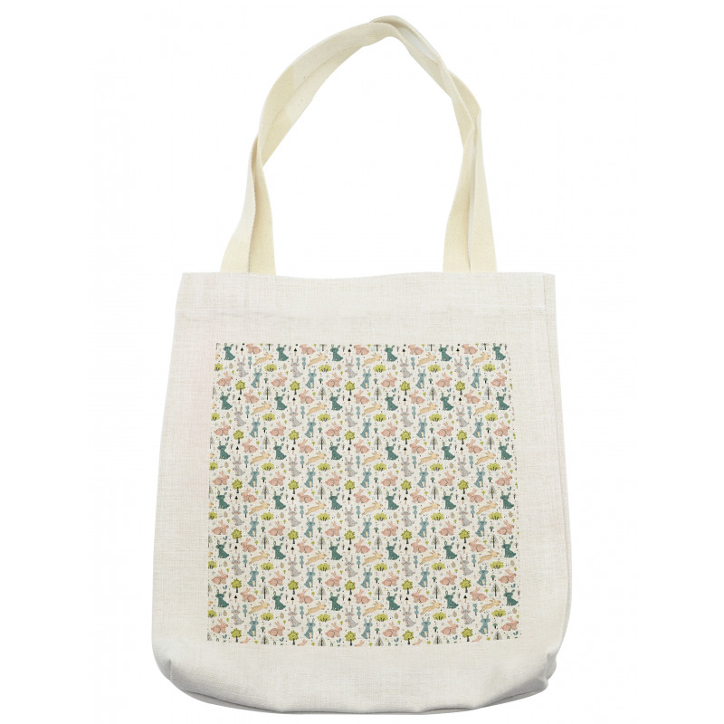 Funny Pastel Bunnies Tote Bag