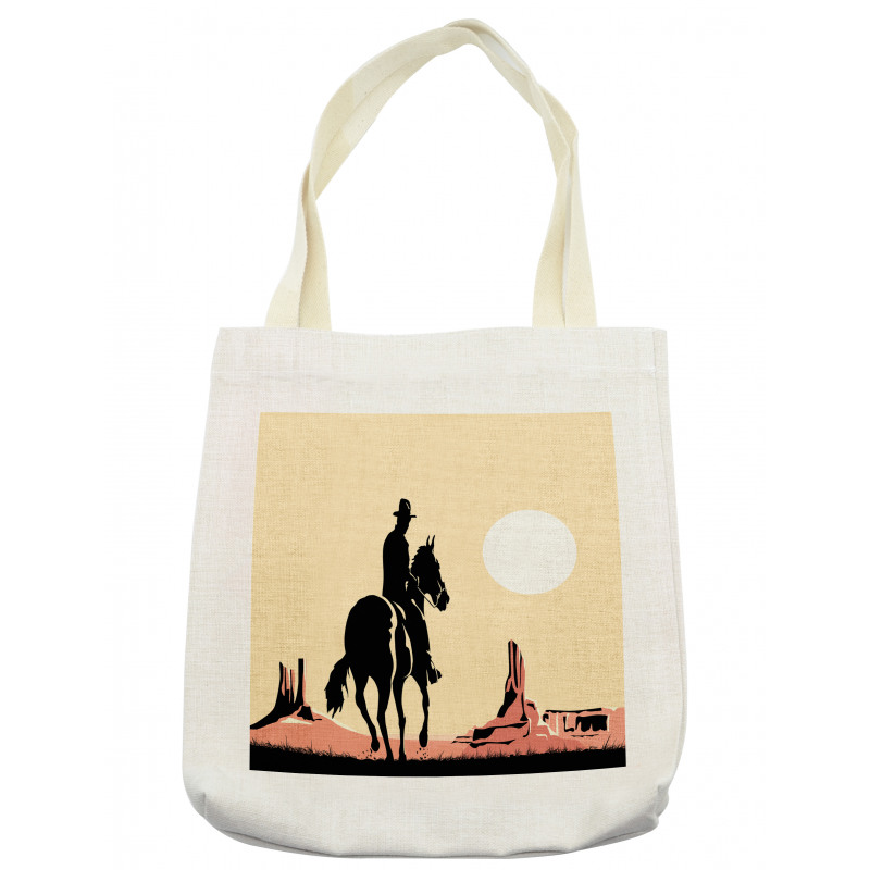 Cowboy Horse Sunset Tote Bag