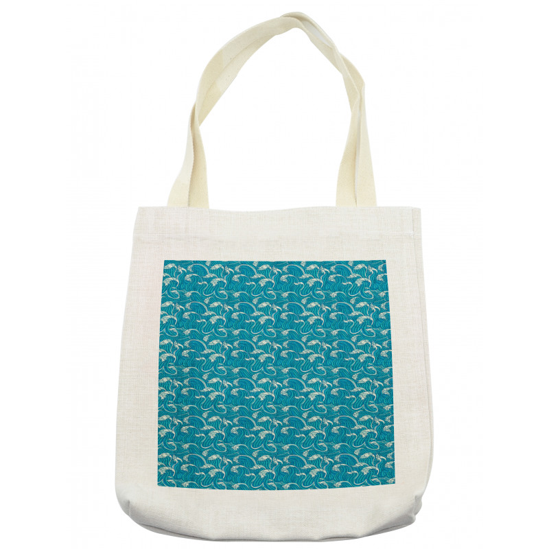 Nautical Foamy Lines Drawing Tote Bag