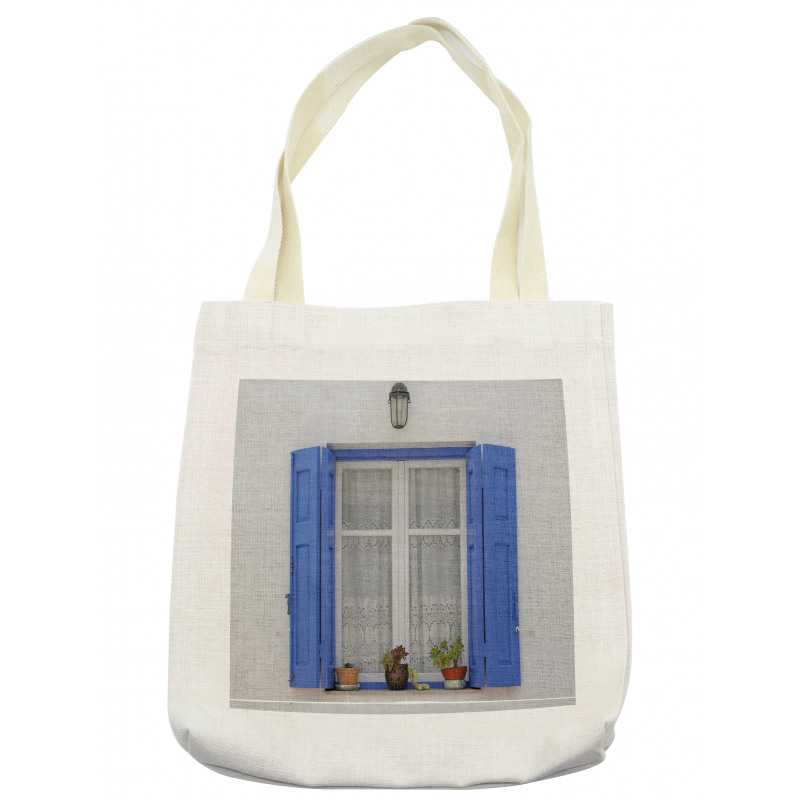 Shutters Flowers Window Tote Bag