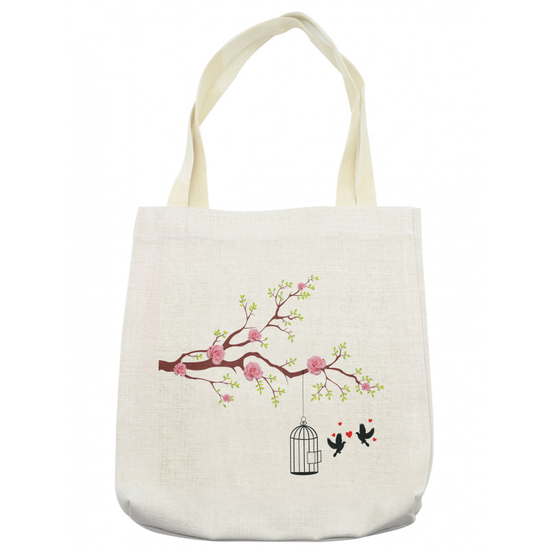 Roses Blossoms Birds Tote Bag