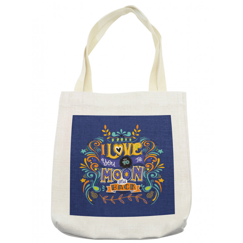 Floral Themed Text Tote Bag