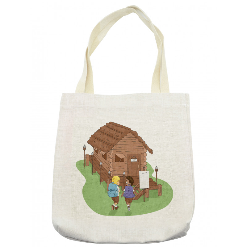 2 Kids Heading to Lodge Tote Bag