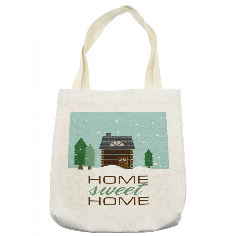 Lodge with Winter Theme Tote Bag