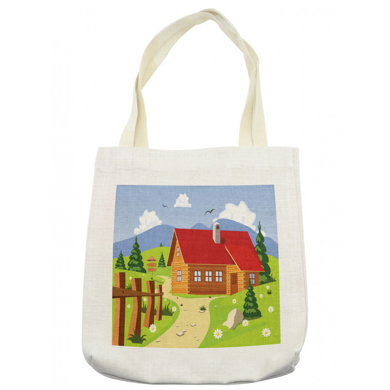 Chalet Image in Mountain Tote Bag