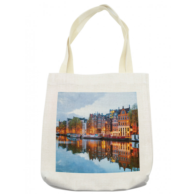 Dutch Houses and Amstel River Tote Bag