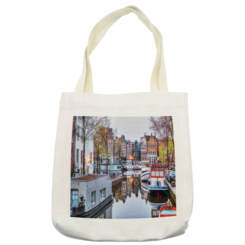 Small Boats on Amstel River Tote Bag