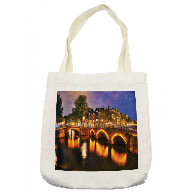 Dutch Canals and Lit Bridges Tote Bag