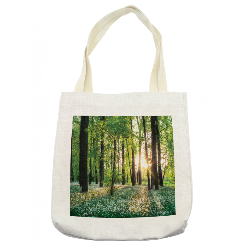 Sunny Forest Blossoms Tote Bag