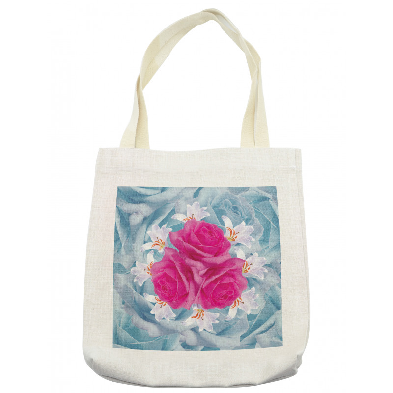 Graphic Roses and Lilies Tote Bag