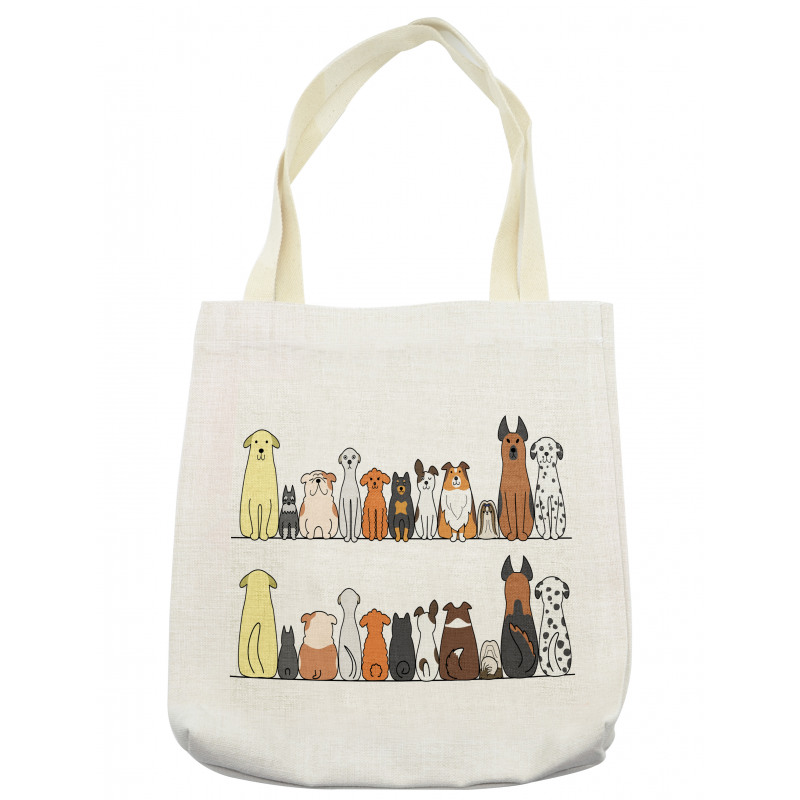 Dog Family in a Row Tote Bag