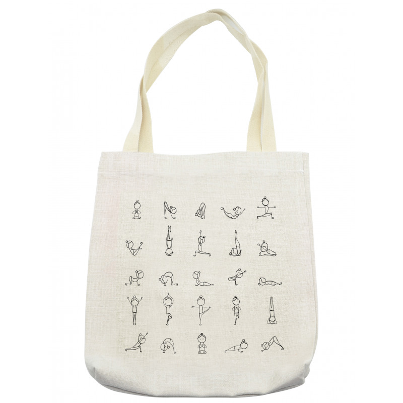 Stickman Yoga Moves Tote Bag